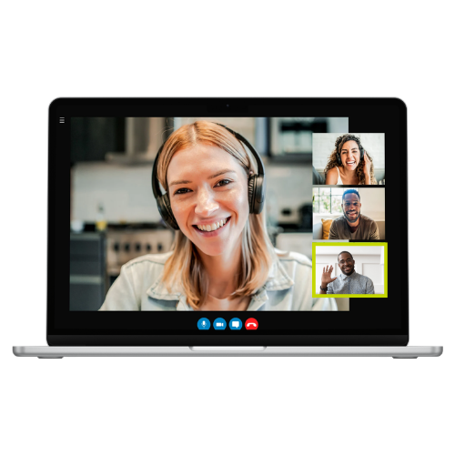 Your Mac in a video call, using CamPass Camera as the source