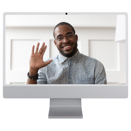 A Mac with a great webcam capturing you, head-on and well-lit